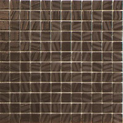 Мозаика Vidrepur Arts 951 (на сетке) 31.7х31.7 черная глазурованная матовая под авантюрин, чип 25x25 квадратный