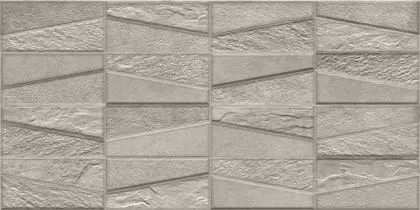 Настенная плитка Ibero Materika Tektonia Grey 31.6x63.5 серая матовая под камень / под мозаику рельефная