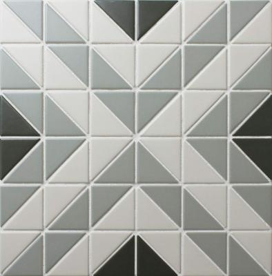 Мозаика Star Mosaic TR2-CH-SQ2 / С0003193 Albion Cube Olive 27.5x27.5 серая матовая геометрия, чип 40x60 мм треугольный