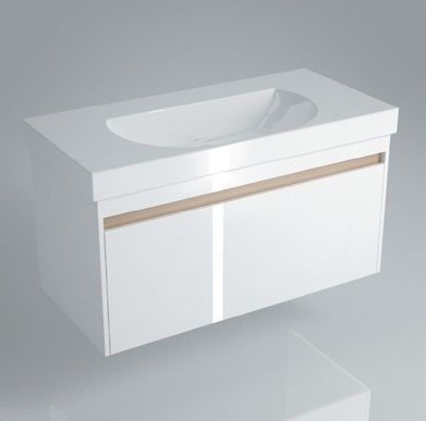 Тумба BUONGIORNO под умывальник подвесная 100 см  белый с 1 выдвижным ящиком + 1 внутренний ящик