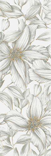 Панно Vallelunga VROD33LIL Revesta Decoro Lilium 32.5x99.2 белое / серое сатинированное с цветами