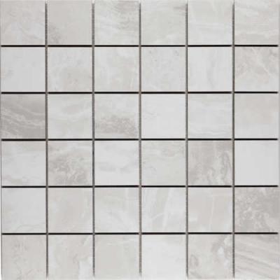 Мозаика Velsaa RP-127435-03 Ониче Белый (Detroit Light) Mosaic 30x30 белая полированная под мрамор, чип 47х47 мм квадратный