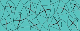 Декоративная плитка Azori 587102001 Декор Vela Tiffani Stella 20.1x50.5 бирюзовая глазурованная глянцевая узоры