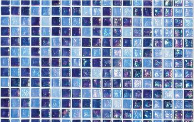 Мозаика Ezarri Растяжка ROCK №7 49.5x49.5 голубая / перламутровая глянцевая