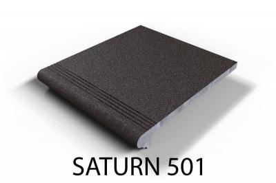 Ступень фронтальная Элит Бетон Saturn 501 31х33 черная глазурованная матовая под камень