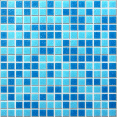 Мозаика ROSE MOSAIC Angel Blu (A12, A14) (размер чипа 20x20 мм) 32.7x32.7 голубая глянцевая авантюрин