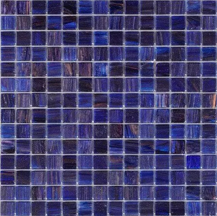 Мозаика Rose Mosaic GG118 Gold Star 32.7x32.7 синяя глянцевая авантюрин, чип 20x20 квадратный
