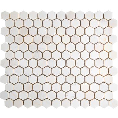 Мозаика Star Mosaic С0003582 Hexagon VMwP 26.5x30.5 белая полированная под мрамор, чип 23x23 мм гексагон