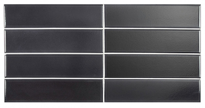 Настенная плитка Equipe 27527 Limit Noir 6x24,6 черная глянцевая моноколор