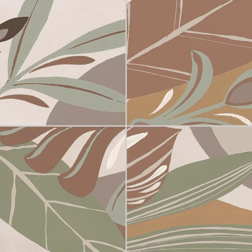 Керамогранит Gayafores GF-HM3315 Habana Natural 33.15x33.15 коричневый глазурованный матовый антислип с листьями