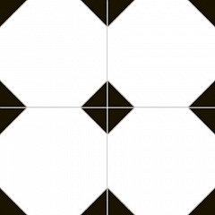 Напольная плитка Dualgres CHIC COLLECTION Cambridge 45x45 черно-белая глазурованная матовая пэчворк