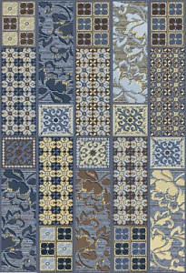 Декоративная плитка Azori 582552002 Камлот Индиго Эйша 40.5x27.8 голубой глазурованная глянцевая 