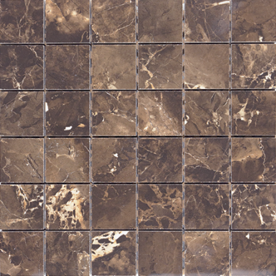 Мозаика Velsaa VEL-221 / RP-114720-03 Copper Slab black Mosaic 30х30 коричневая полированная под мрамор, чип 47х47 мм квадратный