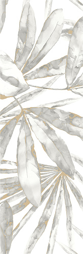 Панно Vallelunga VROD33FLC Revesta Decoro Felci 32.5x99.2 белое / серое сатинированное с листьями