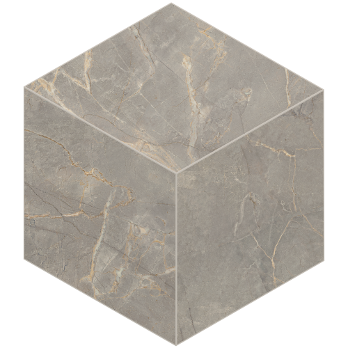 Мозаика ESTIMA Mosaic/BR03_NS/25x29/Cube Bernini Grey 25x29 серая неполированная под камень, чип ромб