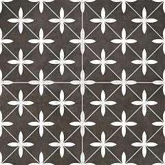 Напольная плитка Dualgres DG_CH_P_BL_N CHIC COLLECTION Poole Black 45x45 белая / черная глазурованная матовая пэчворк
