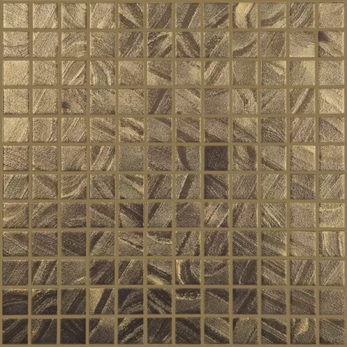 Мозаика Vidrepur 1043720 Arts № 952 (на сетке) 31.7x31.7 коричневая глянцевая авантюрин, чип 25x25 квадратный