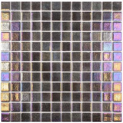 Мозаика Vidrepur С0002273 Shell № 556 (на сетке) 31.7x31.7 фиолетовая глазурованная глянцевая оттенки цвета / перламутр, чип 25x25 квадратный
