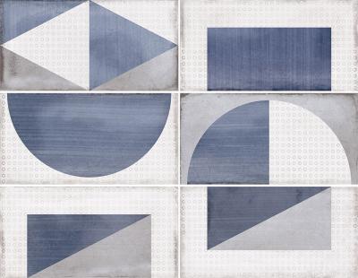 Декоративная плитка Equipe 24052 Splendours 15x7.5 синяя глянцевая с орнаментом