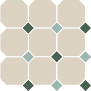 Керамогранит Topcer 4416 Oct18+13-B White Octagon 16/Green 18 + Turquoise 13 Dots 30x30 бежевый матовый под мозаику