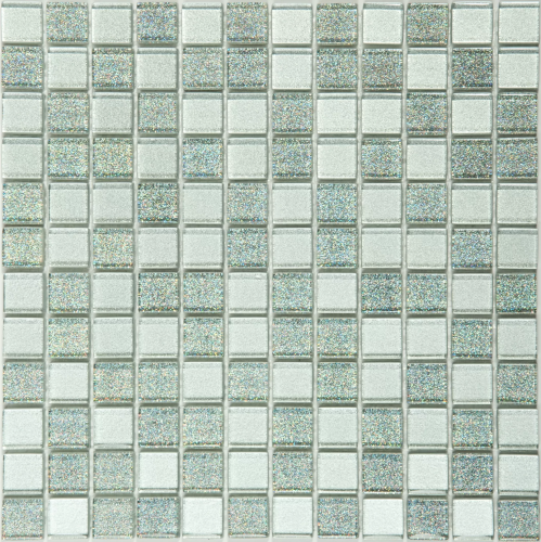 Мозаика NSmosaic S-823 EXCLUSIVE 29.8х29.8 серая глянцевая авантюрин, чип 23x23 квадратный