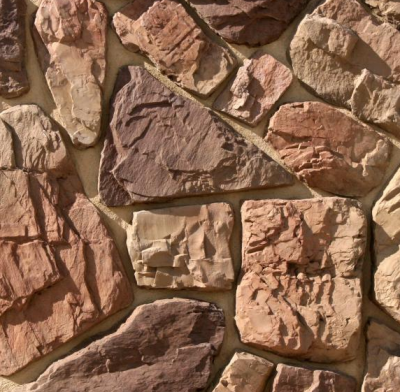 Камень искусственный White Hills 613-40 Рока 4.5x10.5 / 55x30 / вариативный размер коричневый рельефный / матовый