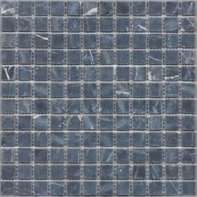 DAO-505-23-4 Nero Marquina мозаика камень черн винтаж 300х300 чип 23х23 (0,09м)
