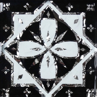 Напольная вставка Роскошная мозаика ВБ 25 6.6x6.6 Регул платиновая стеклянная