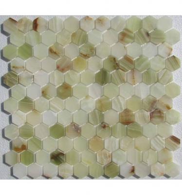 Мозаика FK Marble 35234 Hexagon Onyx Jade Verde 29.5x28 зеленая полированная