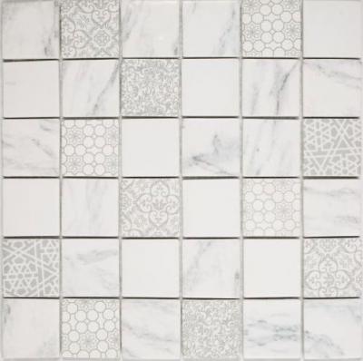 Мозаика Orro mosaic GALLERY 30x30 серая матовая с орнаментом, чип 48x48 квадратный