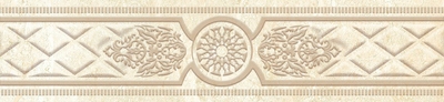 Бордюр Eurotile Ceramica 452 Daino 6x27 бежевый глянцевый с орнаментом