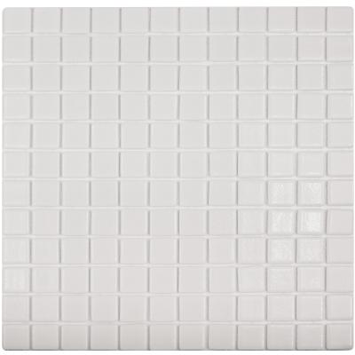 Мозаика Vidrepur С0001547 Antid. №100 (на сетке) 31.7х31.7 белая глянцевая / противоскользящая моноколор, чип 25x25 квадратный