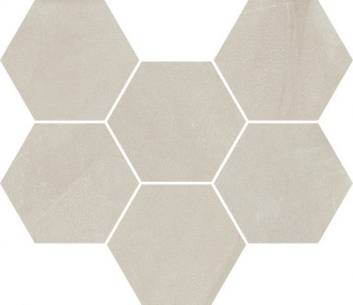Мозаика Italon 620110000187 Континуум Пьюр Гексагон / Continuum Pure Mosaico Hexagon 25x29 бежевая натуральная под бетон