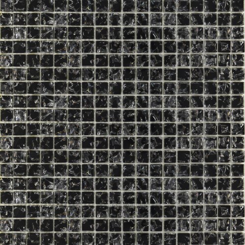 Мозаика Роскошная мозаика МС 448 30х30 черная колотая глянцевая, чип 15х15 квадратный