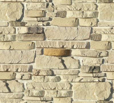 Камень искусственный White Hills 700-00 Тевиот 10x4 / 58x25 / вариативный размер белый рельефный / матовый