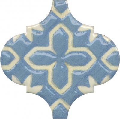 Декор Kerama Marazzi OS\A37\65000 Арабески Майолика 6.5x6.5 голубой глянцевый с орнаментом