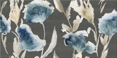 Декоративная плитка Azori 586572001 Aura Grafite Floris 31.5x63 голубой / серая флористика