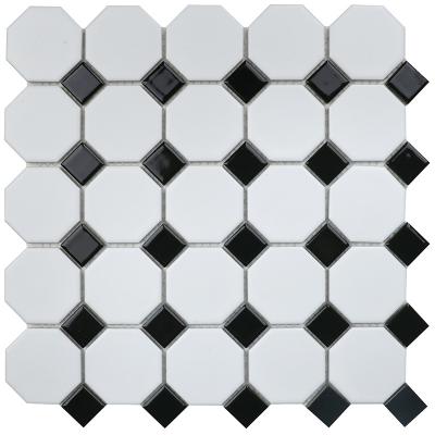 Мозаика Star Mosaic NXWN51488/IDLA2575 / С0002901 Octagon small White/Black Matt 29.5x29.5 черно-белая матовая моноколор, чип разноформатный
