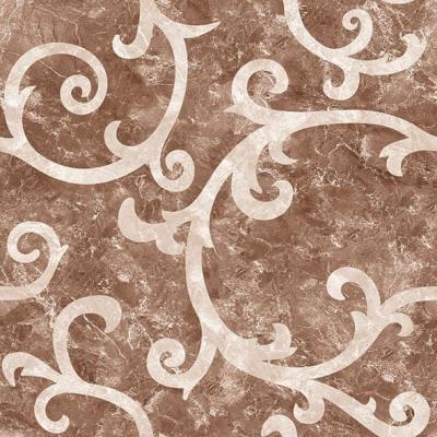 Керамическая плитка Eurotile Ceramica 724 TTL2BR Taptal 49.5x49.5 бежевая / коричневая глянцевая с узорами