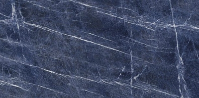 Керамогранит Ariostea UM6L300678B Ultra Marmi SODALITE BLU BLOCK B Luc Shiny 150x300 синий полированный под мрамор