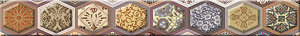 Бордюр Azori 584161001 Navarra Mocca Arabesco 50.5x6.2 коричневый глазурованный глянцевый 