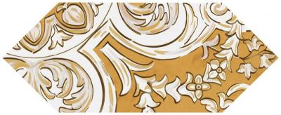Декоративная плитка Kerama Marazzi HGD/B514/35000 Алмаш 3 14х34 желтая глянцевая с орнаментом