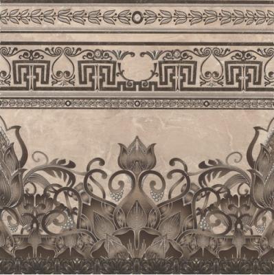 Декор Stynul Bordura G.Dabo Gris 45x45 серый глянцевый с орнаментом
