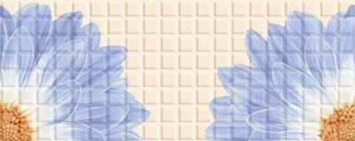 Настенная плитка Azori 504071101 Mariscos Mosaic Floris Atlantic 20.1x50.5 голубая глянцевая под мозаику