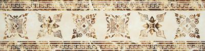 Бордюр Infinity Ceramic Tiles Castello Tramonte Cenefa Beige 15x60 бежевый глянцевый с орнаментом