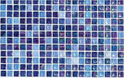 Мозаика Ezarri Растяжка ROCK №8 49.5x49.5 голубая / перламутровая глянцевая