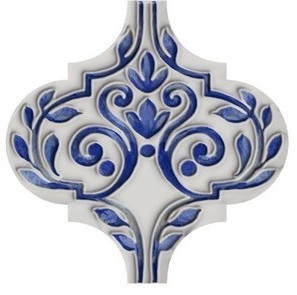 Декоративная плитка Kerama Marazzi VT/A317/65000 Арабески Майолика 2 6.5х6.5 бело-голубая глянцевая с орнаментом