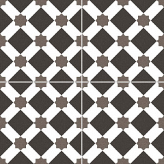 Напольная плитка Dualgres CHIC COLLECTION Howard Black 45x45 белая / коричневая глазурованная матовая пэчворк