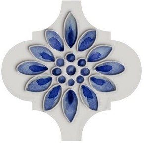 Декоративная плитка Kerama Marazzi VT/A320/65000 Арабески Майолика 5 6.5х6.5 бело-голубая глянцевая с орнаментом