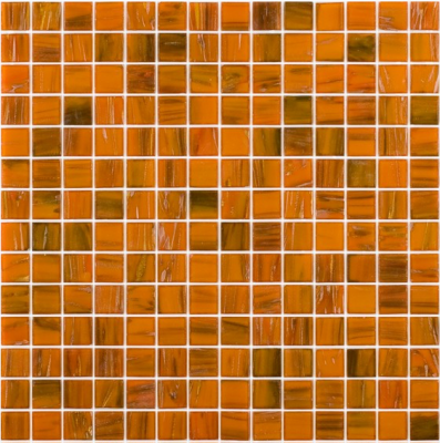 Мозаика ROSE MOSAIC GB93 Gold Star (размер чипа 20x20 мм) 32.7x32.7 оранжевая глянцевая авантюрин